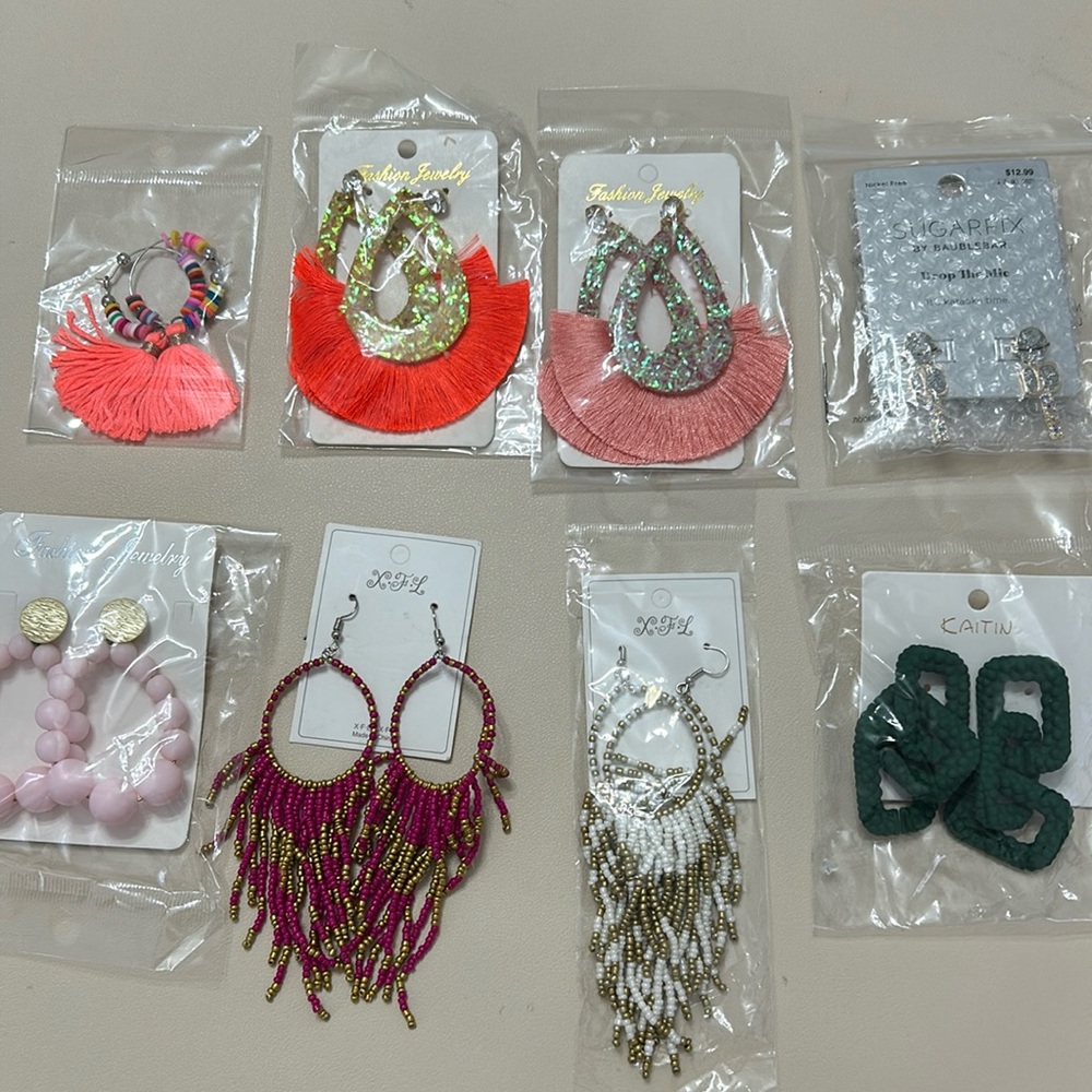 NEW Summer Vibe Earrings Bundle- 8x bold, bright, colourful, fun, fashionable